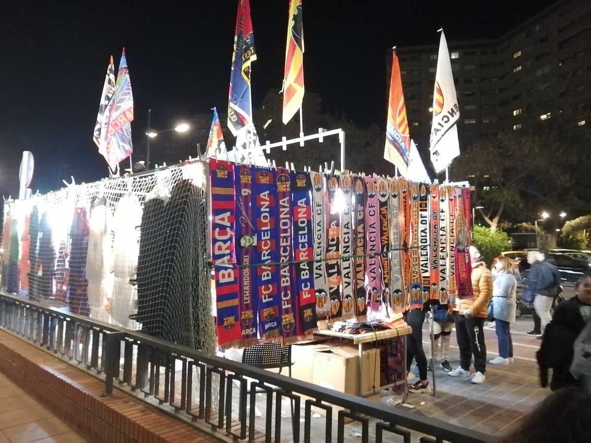 Valencia vs Barcelona match day outside the stadium